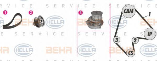 BEHR HELLA SERVICE 8MP376805891 Водяний насос + комплект зубчастого ременя