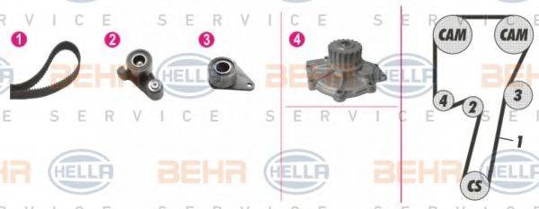 BEHR HELLA SERVICE 8MP376807801 Водяний насос + комплект зубчастого ременя