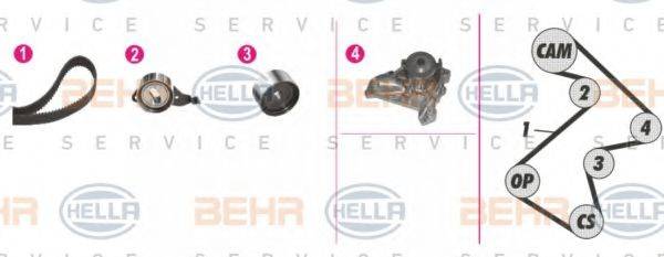 BEHR HELLA SERVICE 8MP376808821 Водяний насос + комплект зубчастого ременя