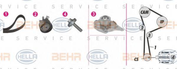 BEHR HELLA SERVICE 8MP376814831 Водяний насос + комплект зубчастого ременя