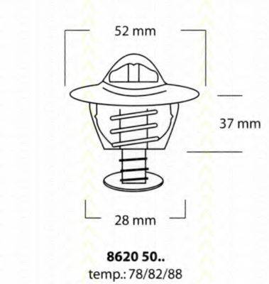 TRISCAN 86205082 Термостат, охолоджуюча рідина