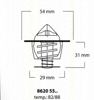 TRISCAN 86205582 Термостат, охолоджуюча рідина