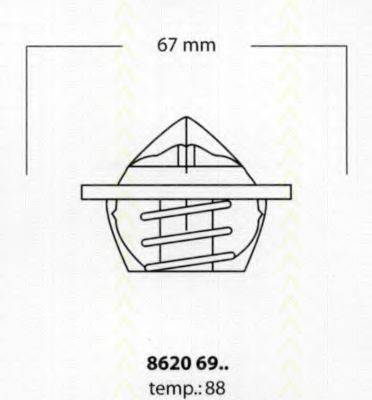 TRISCAN 86206988 Термостат, охолоджуюча рідина