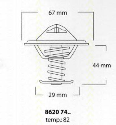 TRISCAN 86207482 Термостат, охолоджуюча рідина