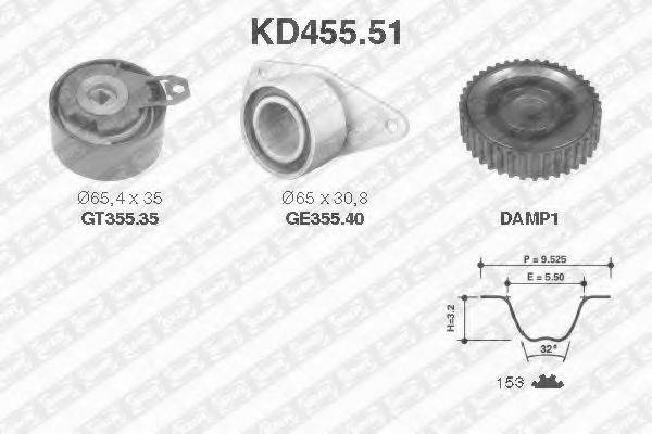 SNR KD45551 Комплект ременя ГРМ