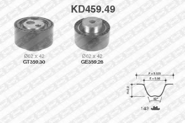 SNR KD45949 Комплект ременя ГРМ