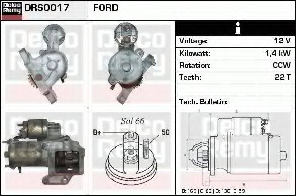DELCO REMY DRS0017 Стартер