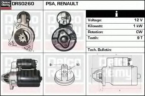 DELCO REMY DRS0260 Стартер