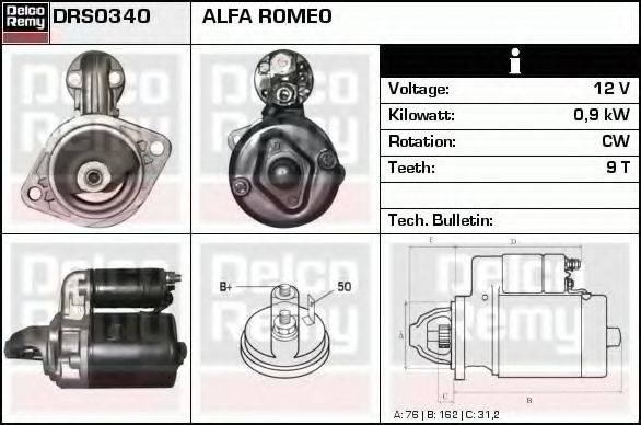 DELCO REMY DRS0340 Стартер