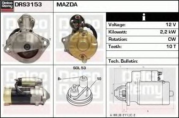 DELCO REMY DRS3153 Стартер