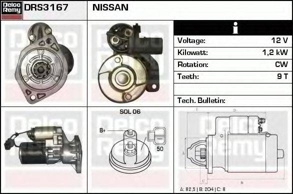 DELCO REMY DRS3167 Стартер