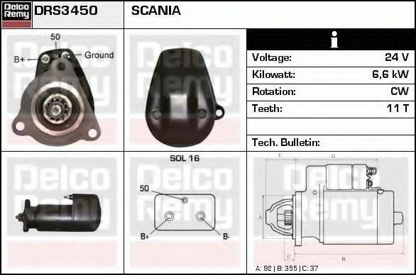 DELCO REMY DRS3450 Стартер