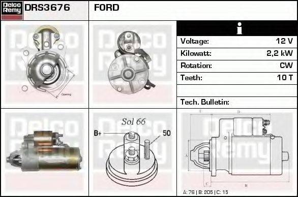 DELCO REMY DRS3676 Стартер
