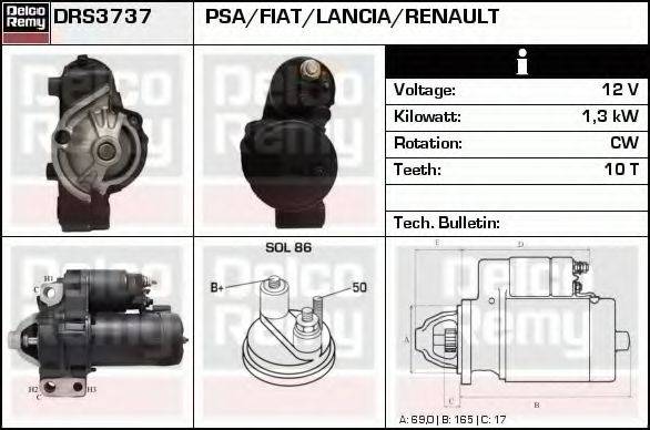 DELCO REMY DRS3737 Стартер