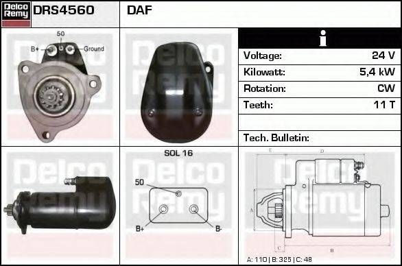 DELCO REMY DRS4560 Стартер