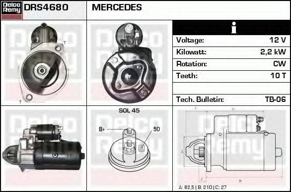 DELCO REMY DRS4680 Стартер