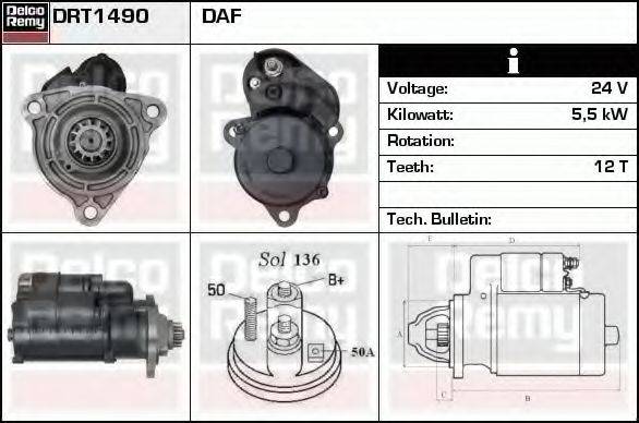 DELCO REMY DRT1490 Стартер