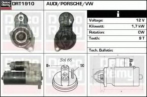 DELCO REMY DRT1910 Стартер