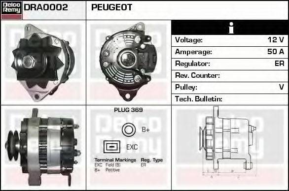 DELCO REMY DRA0002 Генератор