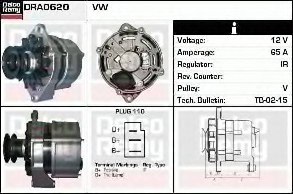 DELCO REMY DRA0620 Генератор