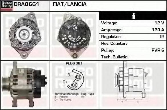 DELCO REMY DRA0661 Генератор