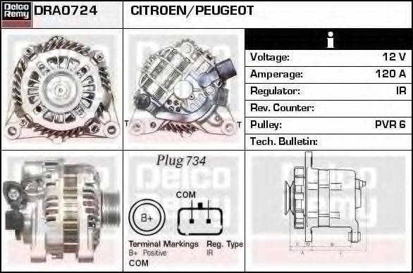 DELCO REMY DRA0724 Генератор