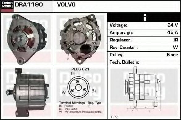 DELCO REMY DRA1190 Генератор