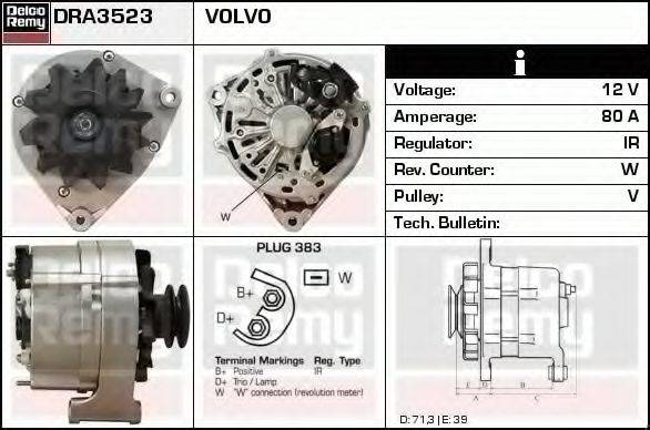 DELCO REMY DRA3523 Генератор