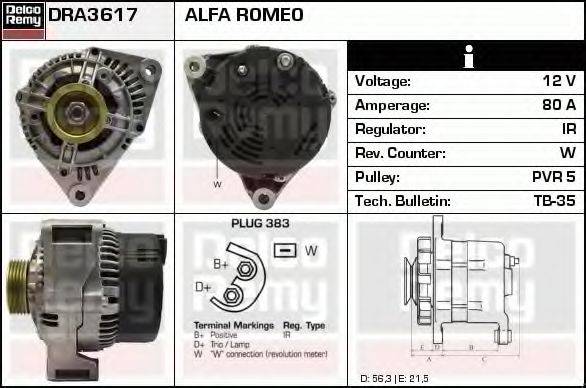 DELCO REMY DRA3617 Генератор