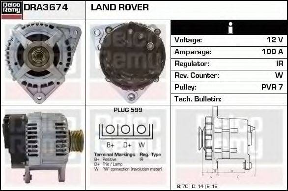 DELCO REMY DRA3674 Генератор