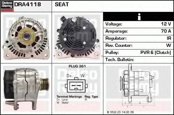 DELCO REMY DRA4118 Генератор