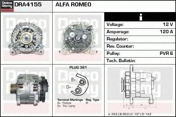 DELCO REMY DRA4155 Генератор