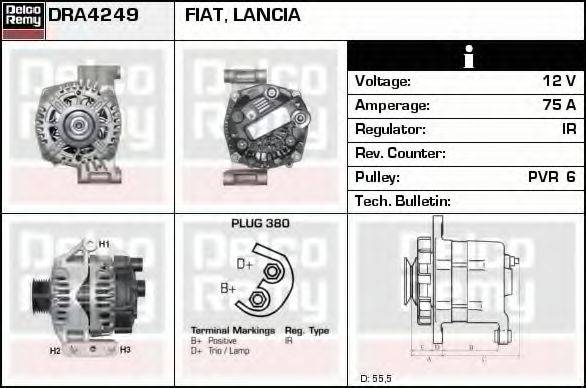 DELCO REMY DRA4249 Генератор