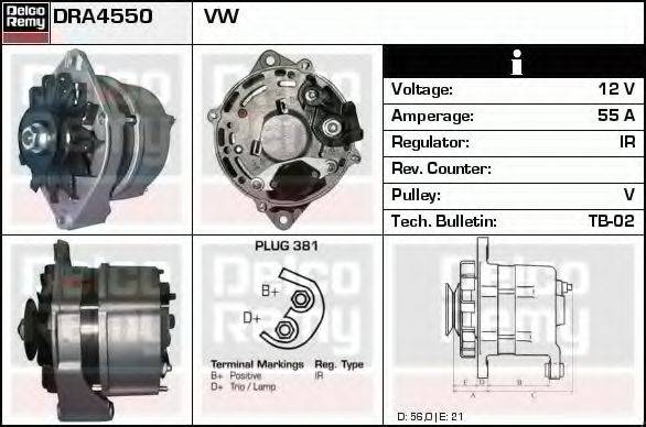 DELCO REMY DRA4550 Генератор