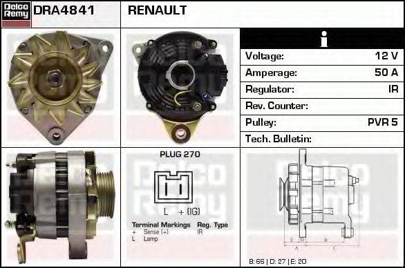 DELCO REMY DRA4841 Генератор