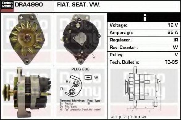 DELCO REMY DRA4990 Генератор