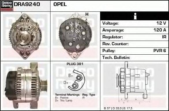 DELCO REMY DRA9240 Генератор