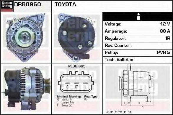 DELCO REMY DRB0960 Генератор