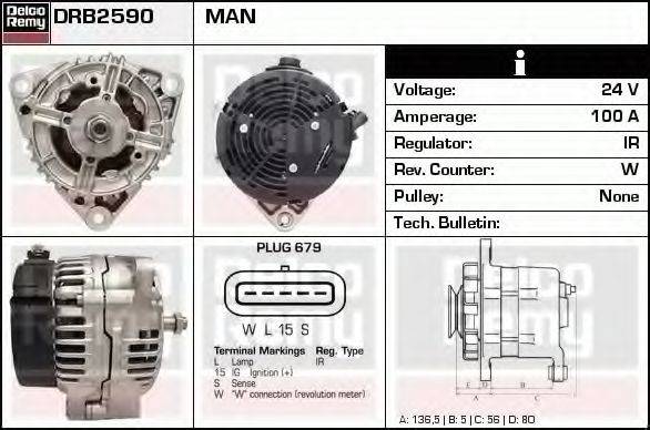 DELCO REMY DRB2590 Генератор