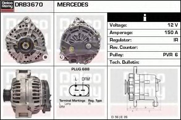 DELCO REMY DRB3670 Генератор