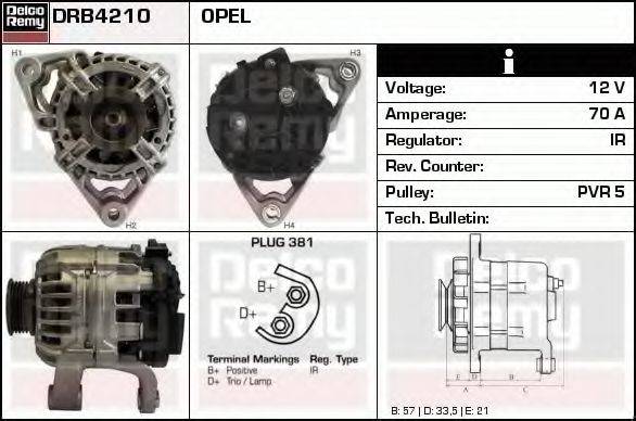 DELCO REMY DRB4210 Генератор