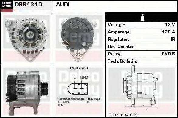 DELCO REMY DRB4310 Генератор