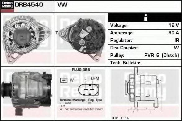 DELCO REMY DRB4540 Генератор