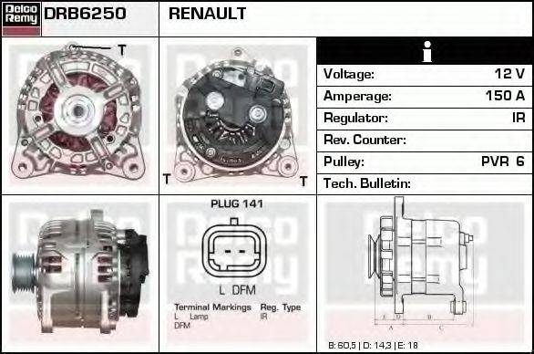 DELCO REMY DRB6250 Генератор