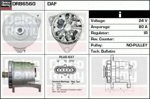 DELCO REMY DRB6560 Генератор