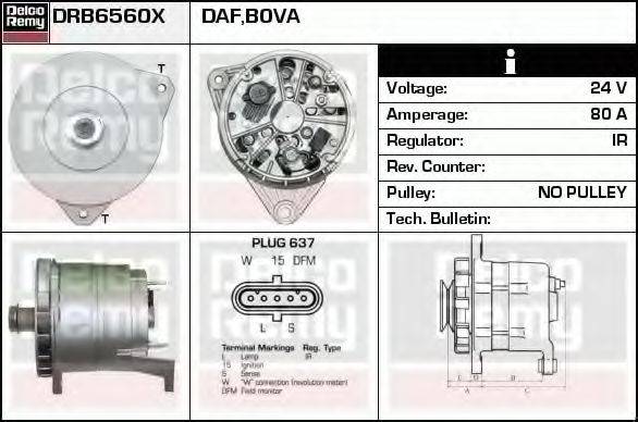 DELCO REMY DRB6560X Генератор