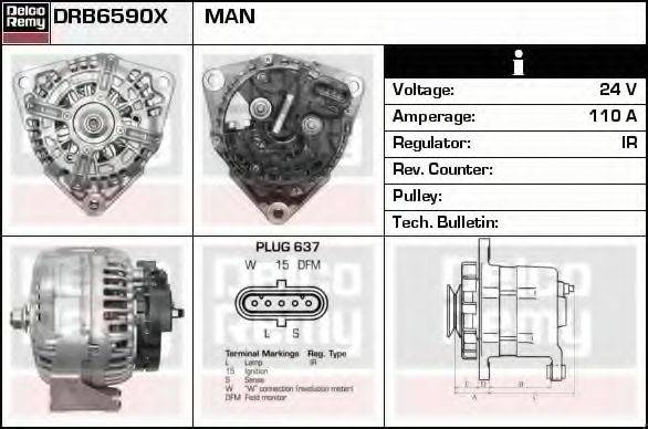 DELCO REMY DRB6590X Генератор