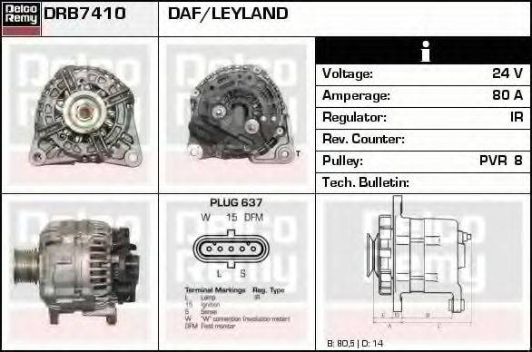 DELCO REMY DRB7410 Генератор