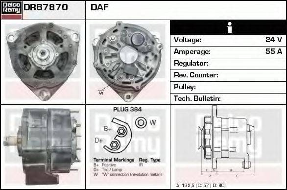 DELCO REMY DRB7870 Генератор