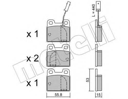 METELLI 2200092 Комплект гальмівних колодок, дискове гальмо